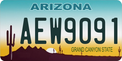AZ license plate AEW9091