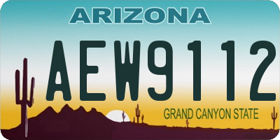 AZ license plate AEW9112