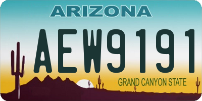 AZ license plate AEW9191