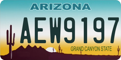 AZ license plate AEW9197