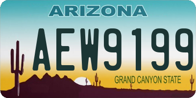 AZ license plate AEW9199