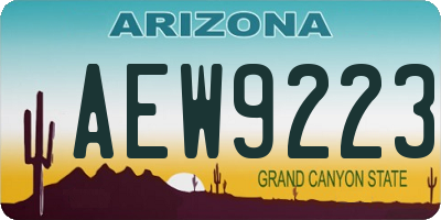 AZ license plate AEW9223