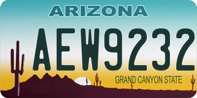 AZ license plate AEW9232