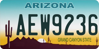 AZ license plate AEW9236
