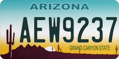 AZ license plate AEW9237