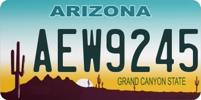 AZ license plate AEW9245