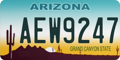 AZ license plate AEW9247
