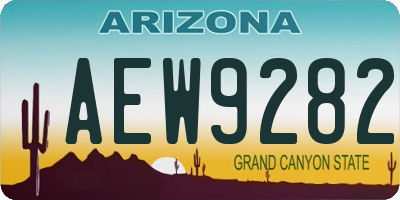 AZ license plate AEW9282