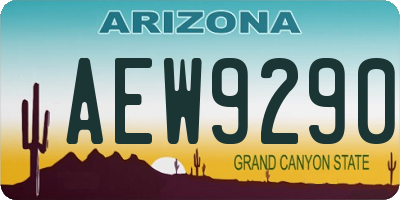 AZ license plate AEW9290