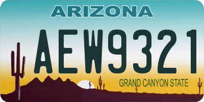 AZ license plate AEW9321