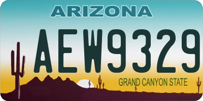 AZ license plate AEW9329