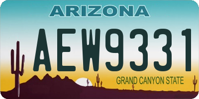 AZ license plate AEW9331