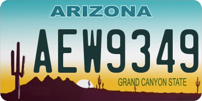 AZ license plate AEW9349
