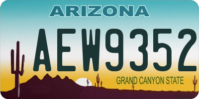 AZ license plate AEW9352