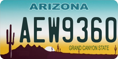 AZ license plate AEW9360