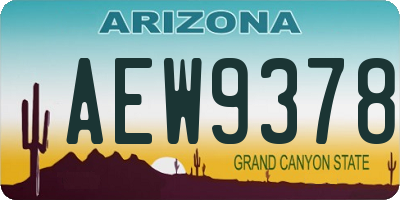 AZ license plate AEW9378