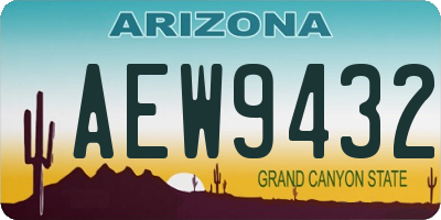 AZ license plate AEW9432
