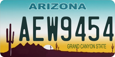 AZ license plate AEW9454