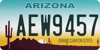 AZ license plate AEW9457