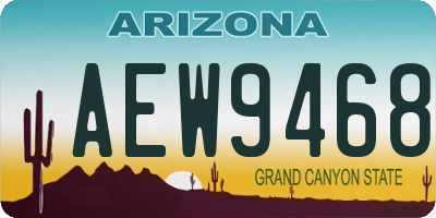 AZ license plate AEW9468