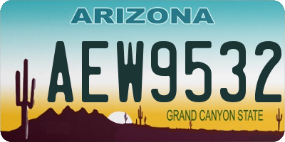 AZ license plate AEW9532