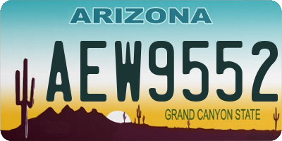 AZ license plate AEW9552