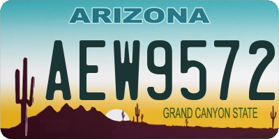 AZ license plate AEW9572