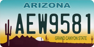 AZ license plate AEW9581