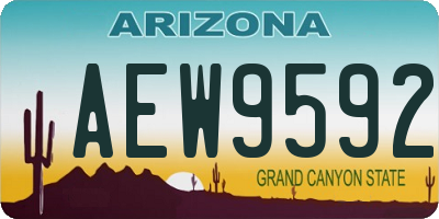 AZ license plate AEW9592