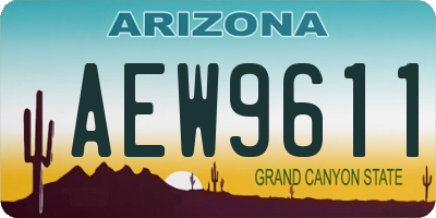 AZ license plate AEW9611