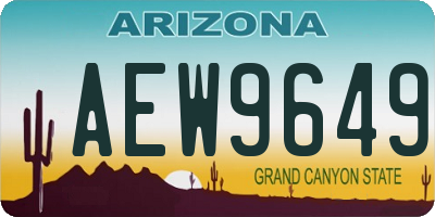AZ license plate AEW9649