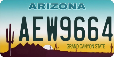 AZ license plate AEW9664