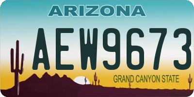 AZ license plate AEW9673