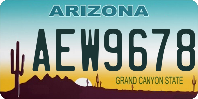 AZ license plate AEW9678