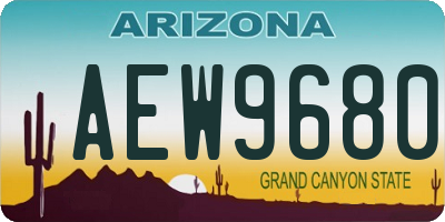 AZ license plate AEW9680