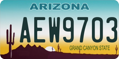 AZ license plate AEW9703