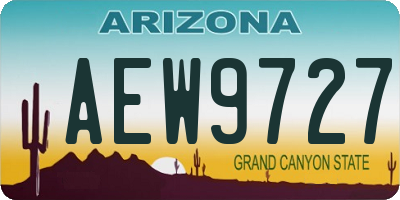AZ license plate AEW9727