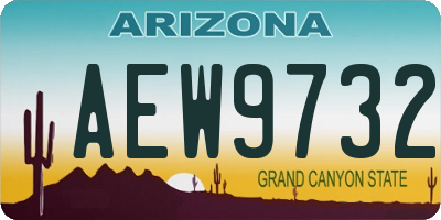 AZ license plate AEW9732