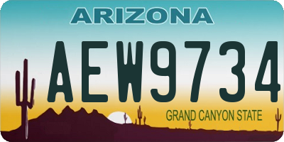 AZ license plate AEW9734