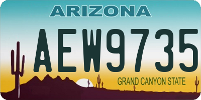 AZ license plate AEW9735