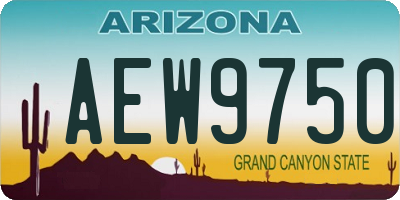 AZ license plate AEW9750