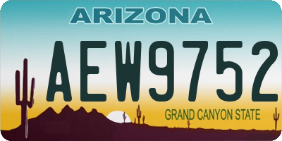 AZ license plate AEW9752
