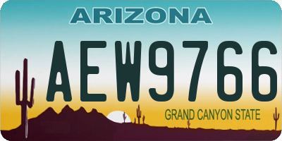 AZ license plate AEW9766