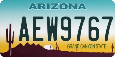 AZ license plate AEW9767