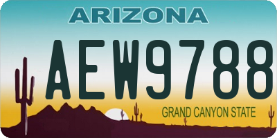 AZ license plate AEW9788