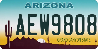 AZ license plate AEW9808