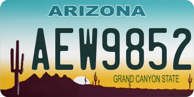 AZ license plate AEW9852