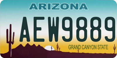 AZ license plate AEW9889