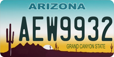 AZ license plate AEW9932
