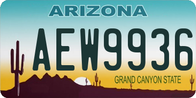 AZ license plate AEW9936
